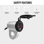 ZH-975A1 Caricatore USB singolo per telefono cellulare impermeabile in lega di alluminio per moto con voltmetro rosso, ZH-975B1, ZH-975A1