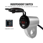 ZH-975A1 Caricatore USB singolo per telefono cellulare impermeabile in lega di alluminio per moto con voltmetro rosso, ZH-975B1, ZH-975A1