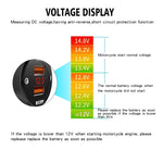 WUPP ZH-975A3 Caricabatterie a ricarica rapida doppio QC3.0 per telefono cellulare impermeabile in lega di alluminio per moto con voltmetro, ZH-975B3, ZH-975A3