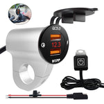 WUPP ZH-975A3 Caricabatterie a ricarica rapida doppio QC3.0 per telefono cellulare impermeabile in lega di alluminio per moto con voltmetro, ZH-975B3, ZH-975A3