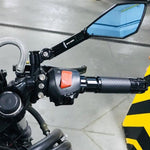 Specchietto retrovisore laterale riflettente con rombo in lega di alluminio per moto modificato