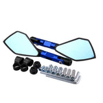 Specchietto retrovisore laterale riflettente con rombo in lega di alluminio per moto modificato