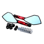 Specchietto retrovisore laterale riflettente con rombo in lega di alluminio per moto modificato