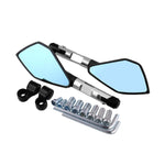 Specchietto retrovisore laterale riflettente con rombo in lega di alluminio per moto modificato