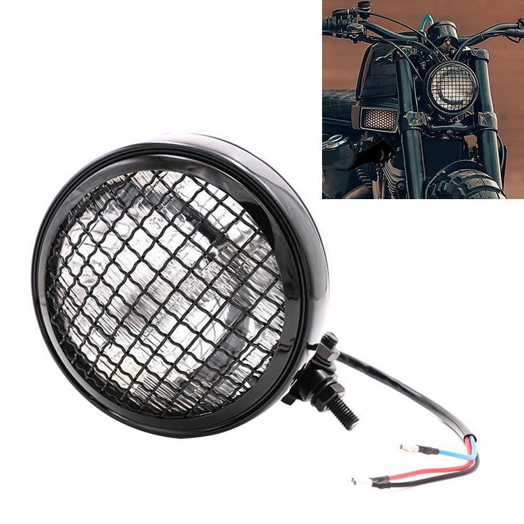 Accessori per la modifica della luce a LED della lampada retrò del faro Harley del guscio nero del motociclo, Black Shell Headlight Retro Lamp