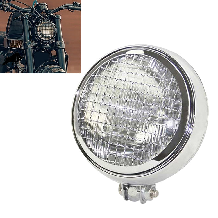 Motocicletta Silver Shell Harley Faro Lampada retrò Accessori per la modifica della luce a LED, Silver Shell Headlight Retro Lamp