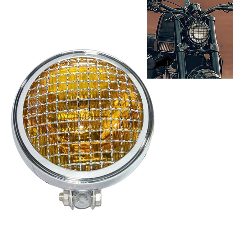 Motocicletta Silver Shell Harley Faro Lampada retrò Accessori per la modifica della luce a LED, Silver Shell Headlight Retro Lamp