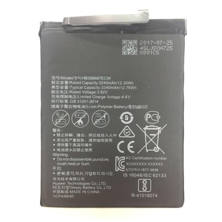 3240mAh HB356687ECW Lithium Polymer Battery for Huawei nova 2 Plus / BAC-AL00 / Honor Play 7X, For nova 2 Plus