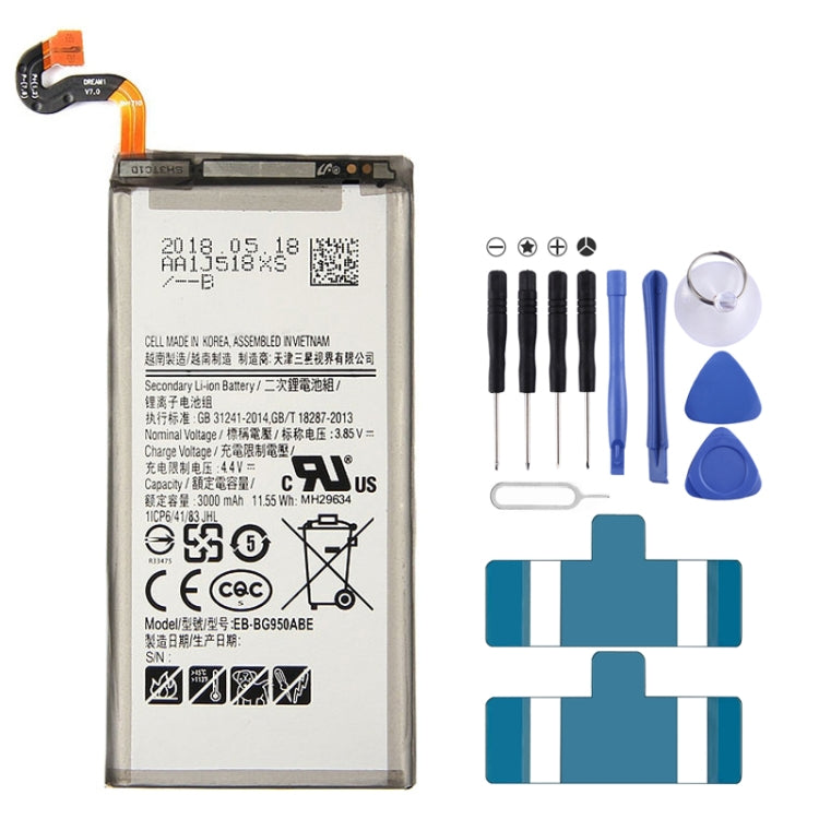 Batteria ai polimeri di litio da 3000 mAh EB-BG950ABE per Samsung Galaxy S8 / G950F / G950A / G950V / G950U / G950T, For Galaxy S8