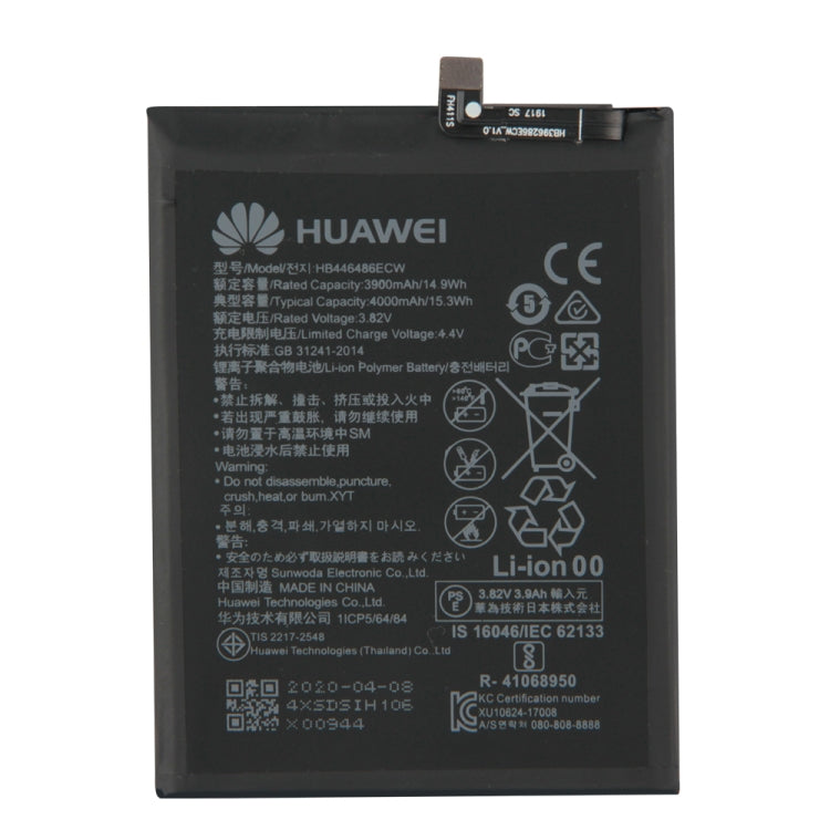 HB446486ECW for Huawei Honor 9X Pro lithium polymer battery, For Huawei Honor 9X Pro