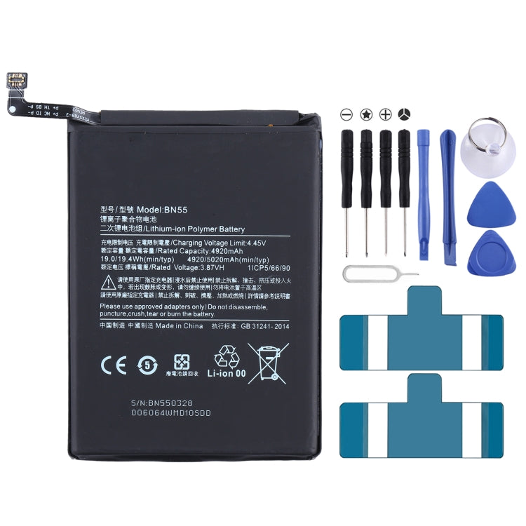 Batteria ai polimeri di litio BN55 per Xiaomi Redmi Note 9S/Redmi Note 9 Pro Max/Redmi Note 9 Pro India, For Xiaomi Redmi Note 9S/Redmi Note 9 Pro Max/Redmi Note 9 Pro India