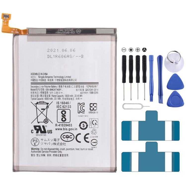 Original EB-BM207ABY 6000mAh Li-ion Battery Replacement for Samsung Galaxy M30s SM-M307/M21 SM-M215/M31 SM-M315, For Samsung Galaxy M30s