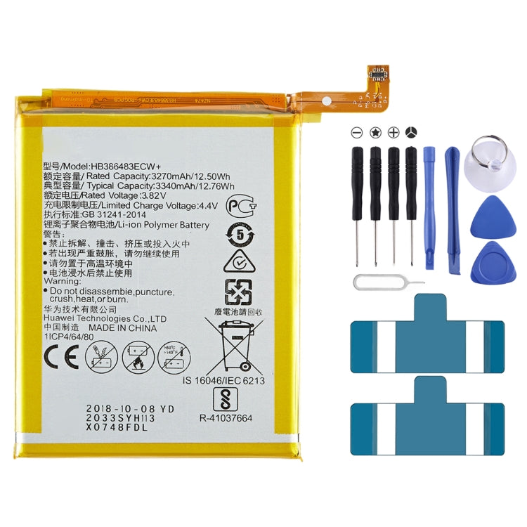 Batteria sostitutiva ai polimeri di litio HB386483ECW da 3340 mAh per Huawei G9 Plus / G8 / Honor 6X, For Huawei G9 Plus