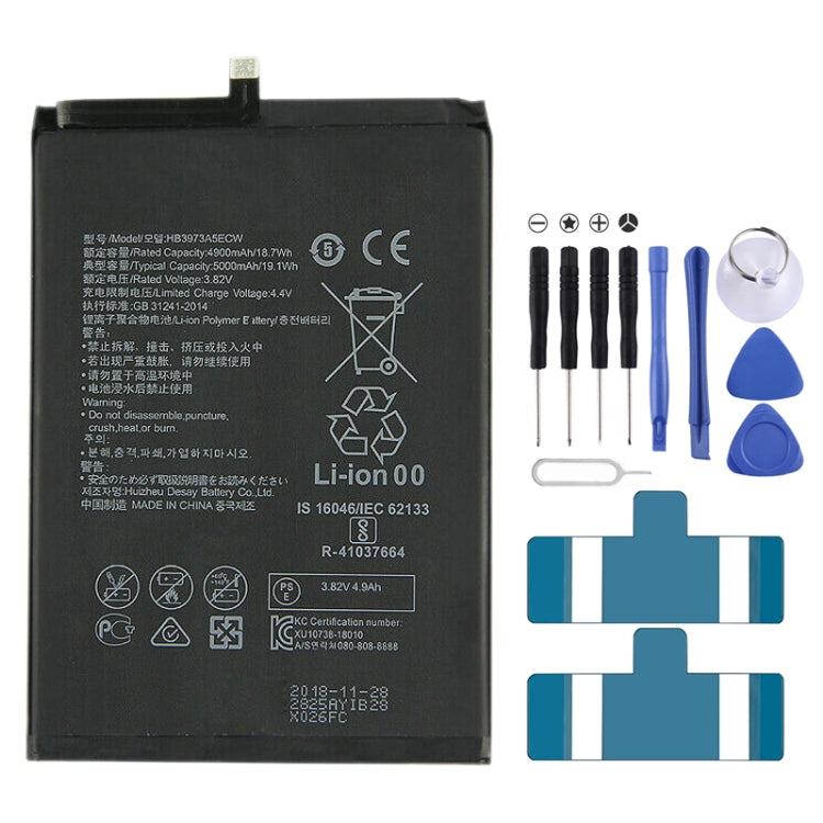 Batteria sostitutiva ai polimeri di litio HB3973A5ECW da 5000 mAh per Huawei Mate 20 X / Honor Note 10 / Honor 8X Max, For Huawei Mate 20 X