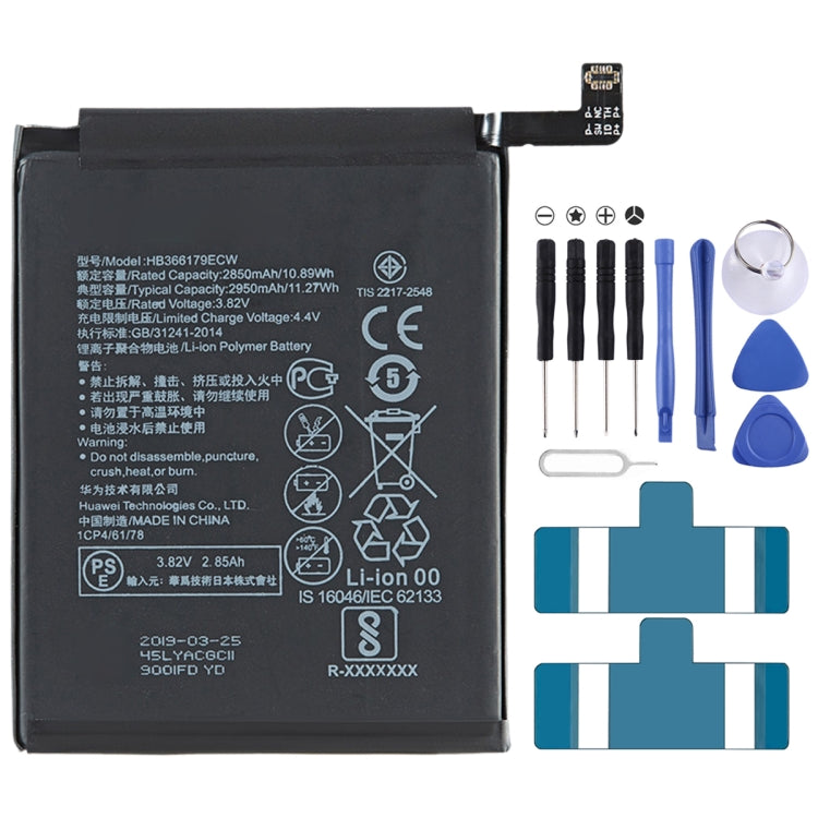 Sostituzione batteria ai polimeri di litio HB366179ECW da 2950 mAh per Huawei Nova 2, For Huawei Nova 2