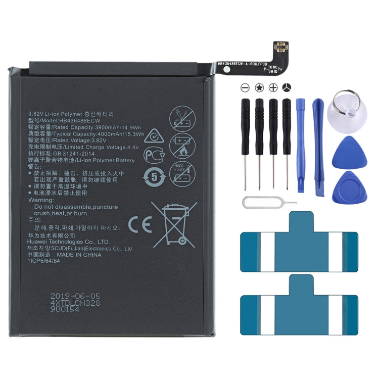 Batteria sostitutiva ai polimeri di litio HB436486ECW da 4000 mAh per Huawei Nova 5Z / Honor V20 / Honor 20 Pro, For Huawei Nova 5Z