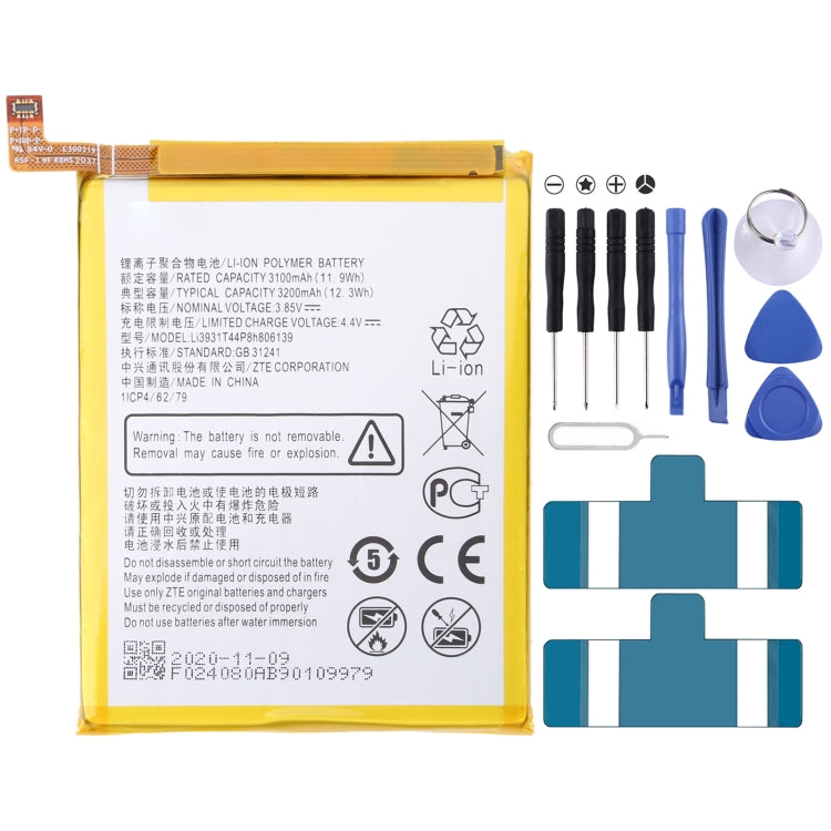 Batteria ai polimeri di litio Li3931T44P8h806139 da 3200 mAh per ZTE Blade V9 / V10 / V9 Vita / V10 Vita / A5 (2020), For ZTE Blade V9 / V10