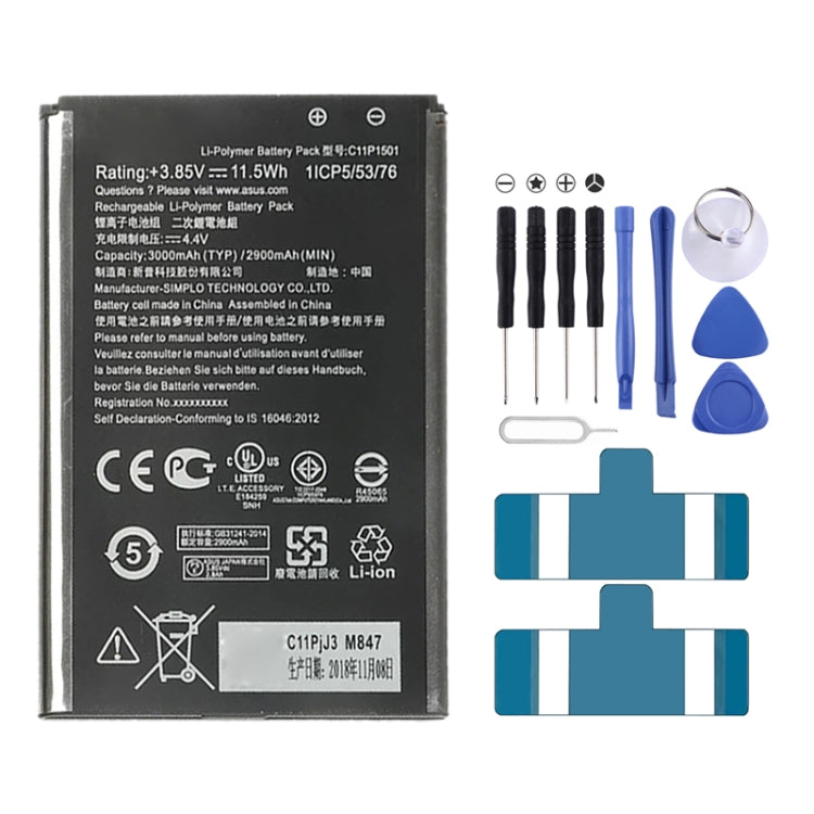 Batteria ai polimeri di litio C11P1501 da 2900 mAh per Asus ZenFone 2 Laser / Zenfone Selfie ZD551KL ZE601KL ZE550KL, For Asus ZenFone 2 Laser