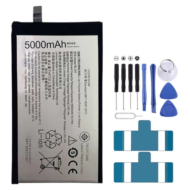 BL244 5000mAh Lithium Polymer Battery for Lenovo Vibe P1, For Lenovo Vibe P1