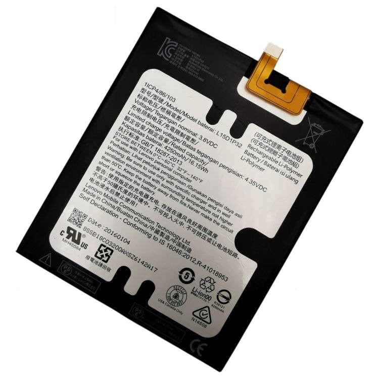 4250mAh L15D1P32 Lithium Polymer Battery for Lenovo Tab3 8 Plus TB-8703F 8703N 8703X, For Lenovo Tab3 8 Plus