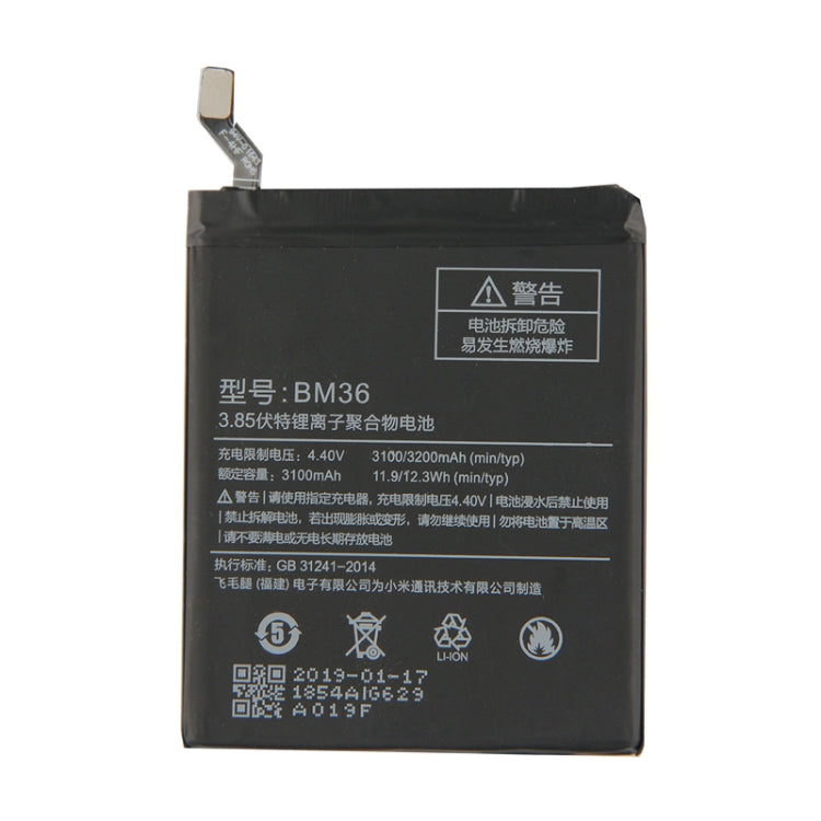 BM36 3100mAh Lithium Polymer Battery for Xiaomi Mi 5s, For Xiaomi Mi 5s