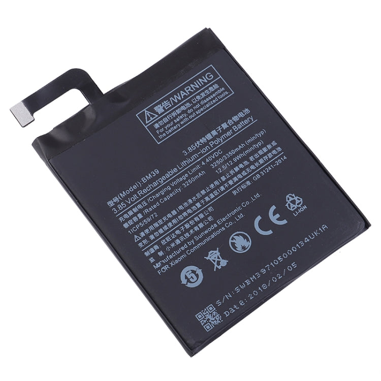 Batteria ai polimeri di litio BM39 3250mAh per Xiaomi Mi 6, For Xiaomi Mi 6