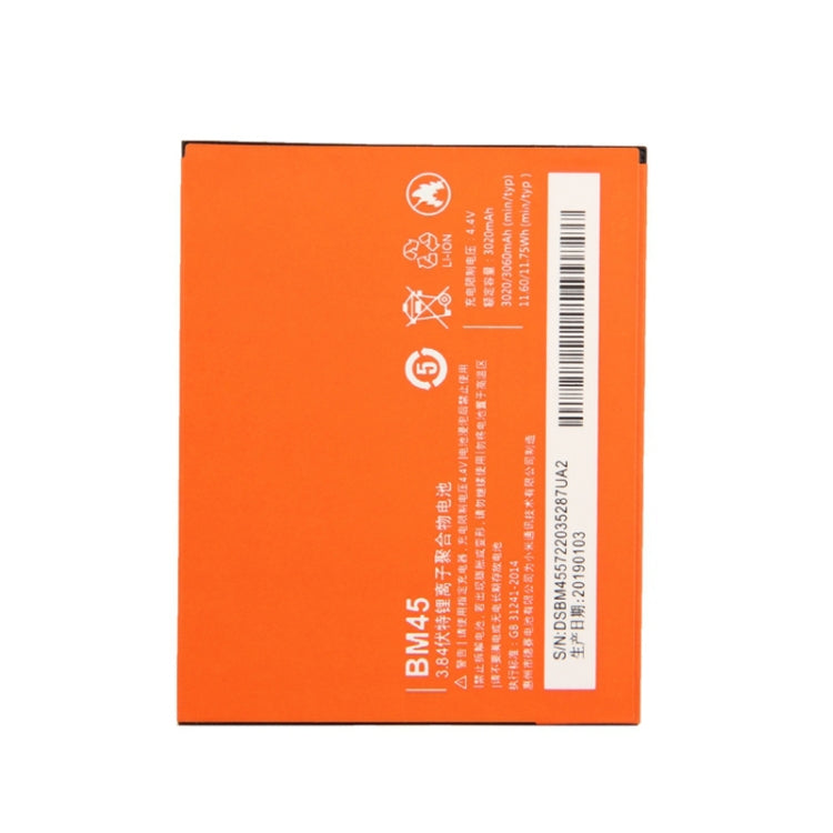 Batteria ai polimeri di litio BM45 3020mAh per Xiaomi Redmi Note 2, For Xiaomi Redmi Note 2