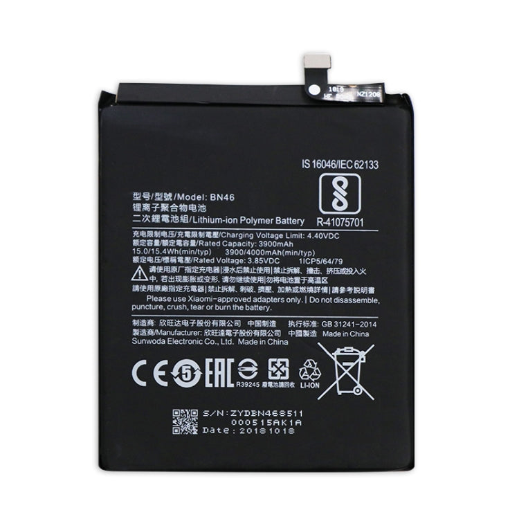 Batteria ai polimeri di litio BN46 3900mAh per Xiaomi Redmi 7 / Redmi Note 6 / Redmi Note 8 / Redmi Note 8T, For Xiaomi Redmi 7