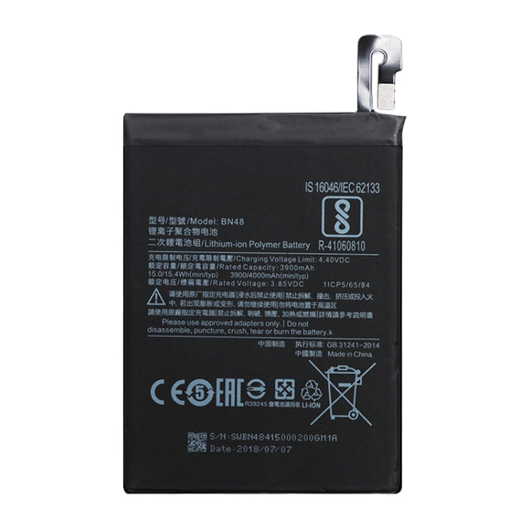 Batteria ai polimeri di litio BN48 3900mAh per Xiaomi Redmi Note 6 Pro, For Xiaomi Redmi Note 6 Pro