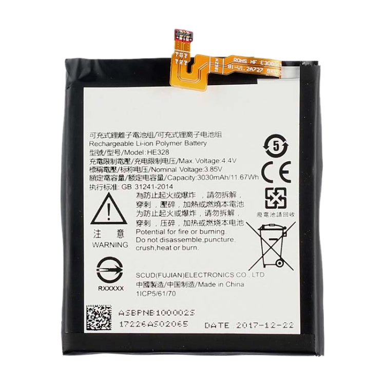 HE328 for Nokia 8 Lithium Polymer Battery, For Nokia 8