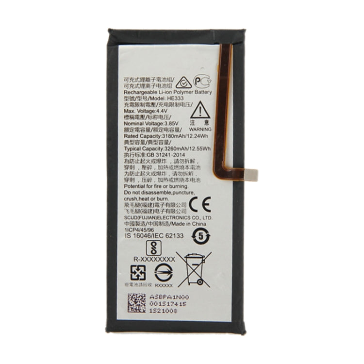 HE333 for Nokia 8 Sirocco Lithium-Polymer Battery, For Nokia 8 Sirocco