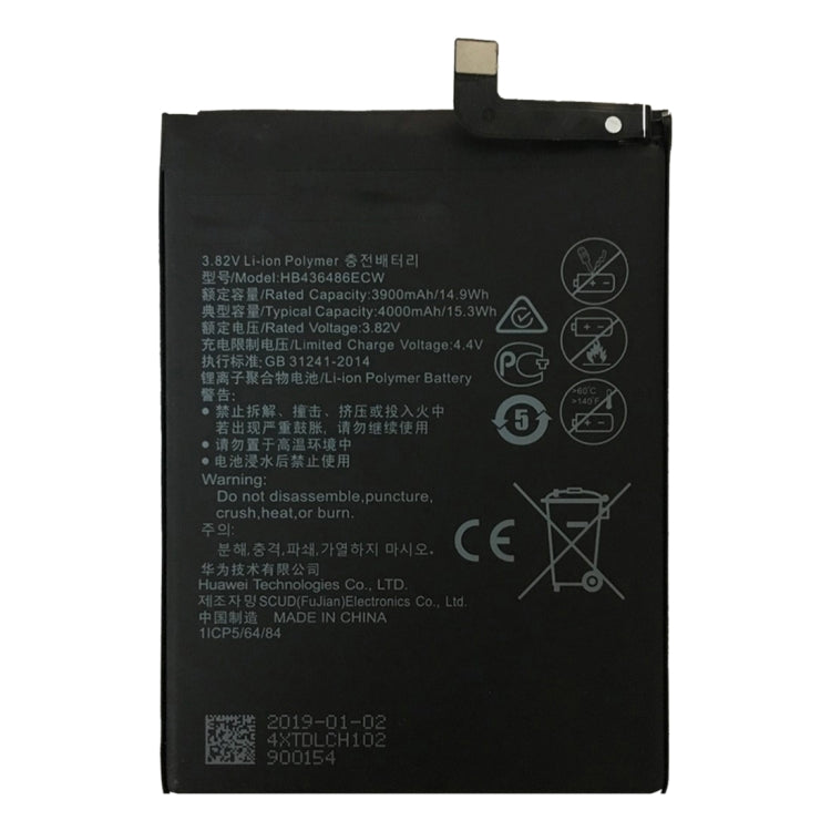 Batteria ai polimeri di ioni di litio HB436486ECW per Huawei Mate 10 / Mate 10 Pro / Mate 10 Lite / P20 Pro / P30 Pro, For Mate 10