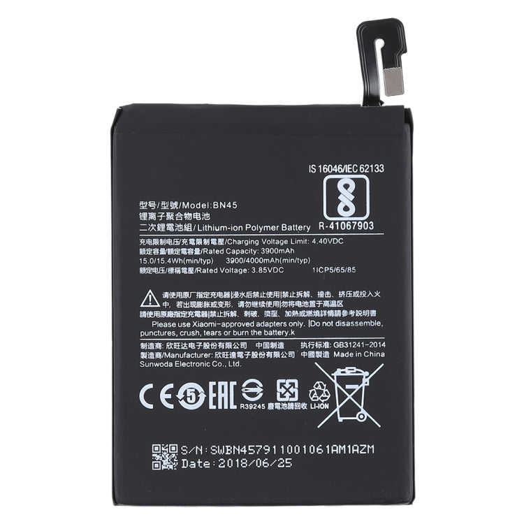 Batteria ai polimeri di litio BN45 da 3900 mAh per Xiaomi Redmi Note 5, For Redmi Note 5