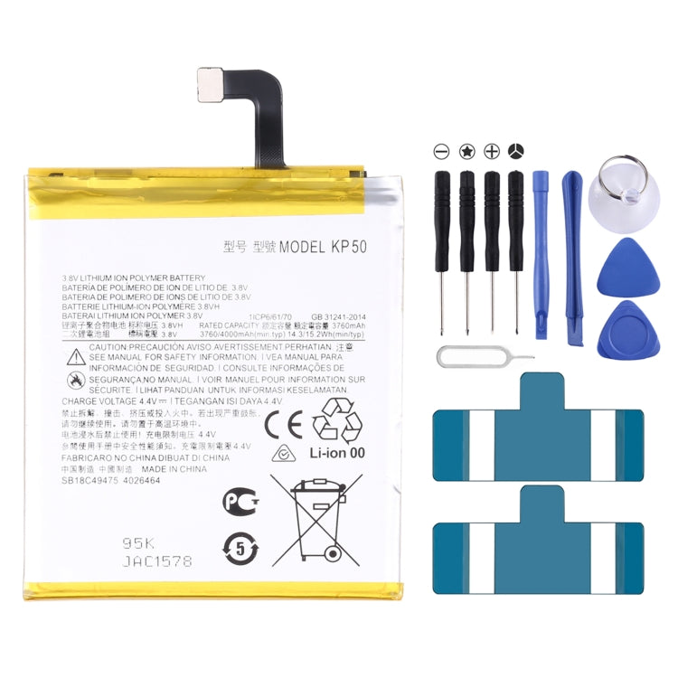 Per Motorola One Zoom / One Pro 4000mAh batteria sostitutiva ai polimeri di litio KP50, For Motorola One Zoom