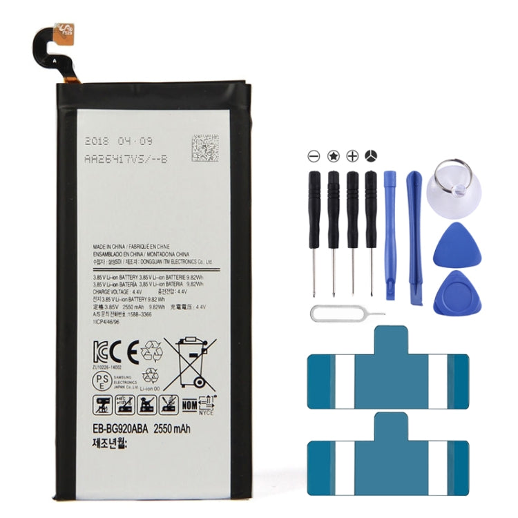 2550mAh Lithium Polymer Battery for Samsung Galaxy S6/G9200/G9208/G9209/G920F/G920I/G920/G920A, For Galaxy S6