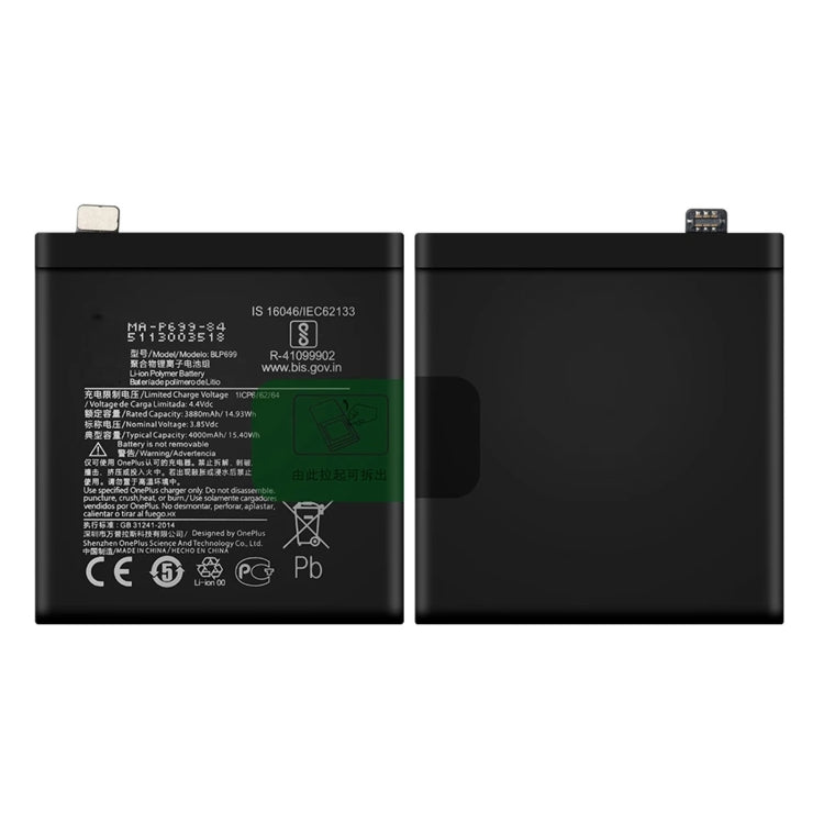 Batteria ai polimeri di litio BLP699 da 4000 mAh per OnePlus 7 Pro, For OnePlus 7 Pro