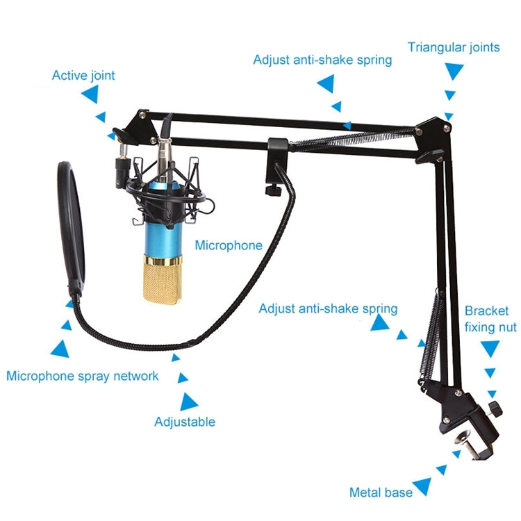 K-Song Network BM-800 Dedicated High-End Metal Shock Mount Microphone Set, BM800 Kit Black, BM800 Kit Pink, BM800 Kit Blue, BM800 Kit White