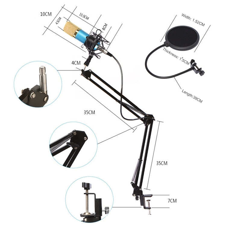 Set di microfoni con supporto antiurto in metallo di fascia alta dedicato K-Song di rete BM-800, BM800 Kit Black, BM800 Kit Pink, BM800 Kit Blue, BM800 Kit White