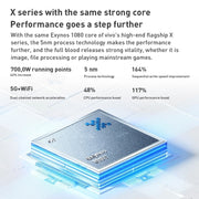 Tripla fotocamera posteriore, identificazione delle impronte digitali Srceen, batteria da 4700 mAh, 6,44 pollici Android 11.0 OriginOS Ocean Exynos 1080 Octa Core fino a 2,8 GHz, OTG, NFC, Rete: 5G, 12GB+256GB