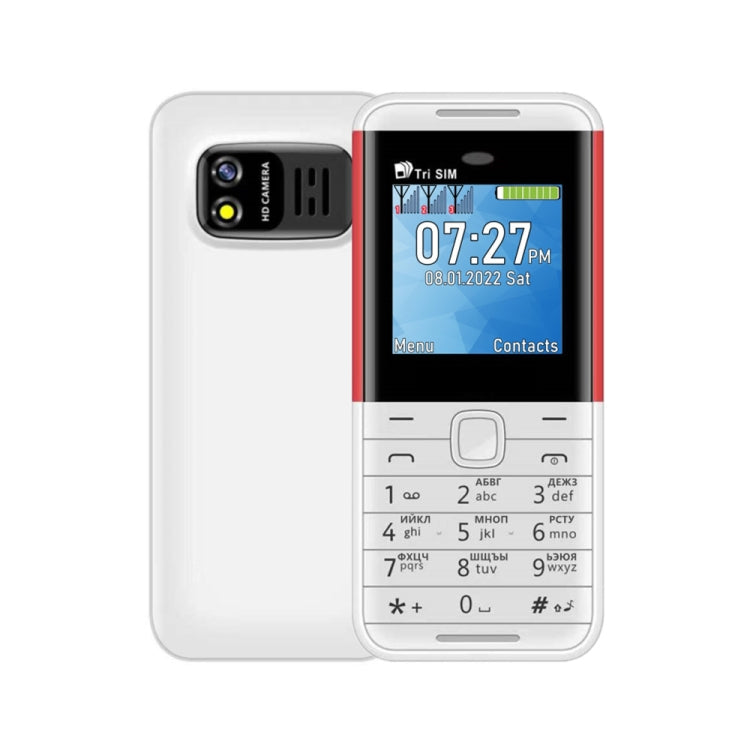 1,33 pollici, MTK6261D, 21 tasti, supporto Bluetooth, FM, suono magico, registrazione automatica delle chiamate, GSM, tripla SIM, Russian Key