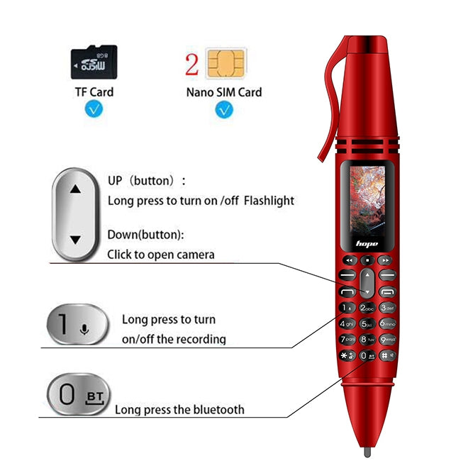 Penna registratore vocale con schermo OLED 0,96" e Bluetooth
