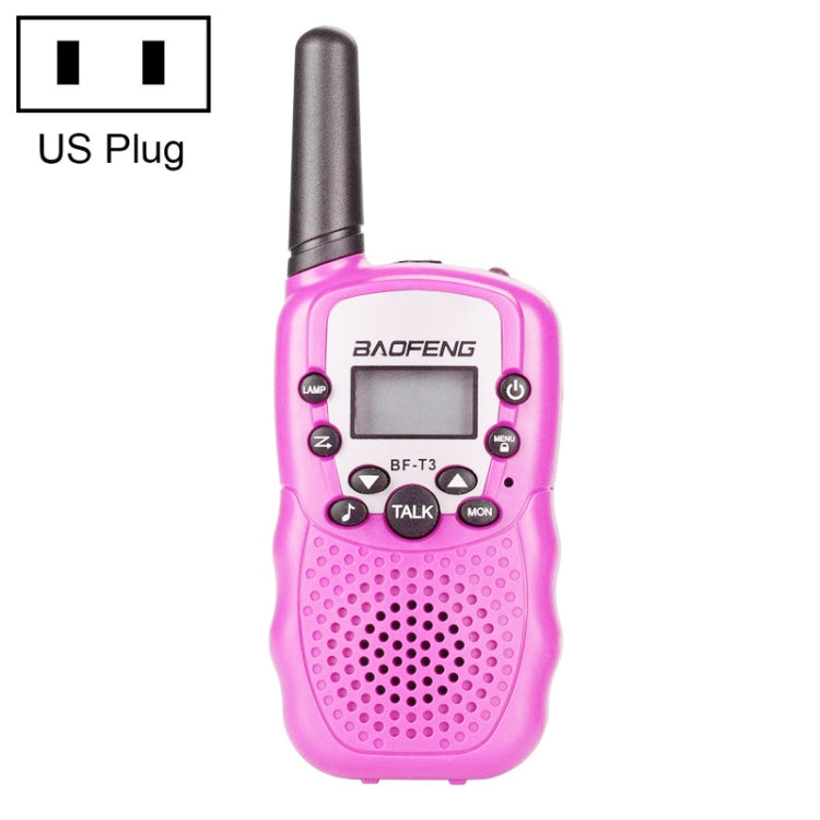 2 PCS BaoFeng BF-T3 1W Portable Walkie Talkie Single Band Radio for Kids with Monitor Function, US Plug, BF-T3 US Plug