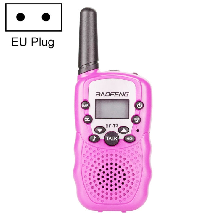 2 PCS BaoFeng BF-T3 1W Portable Walkie Talkie Single Band Radio for Kids with Monitor Function, EU Plug, BF-T3 EU Plug