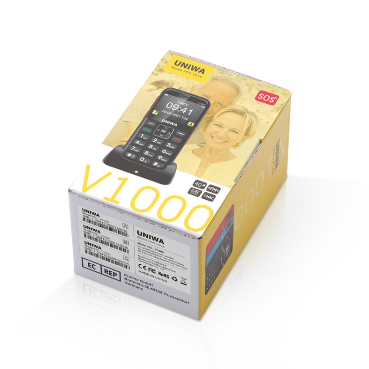 2,31 pollici, UNISOC TIGER T117, batteria 1800mAh, 21 tasti, supporto BT, FM, MP3, MP4, SOS, torcia, rete: 4G, con base docking