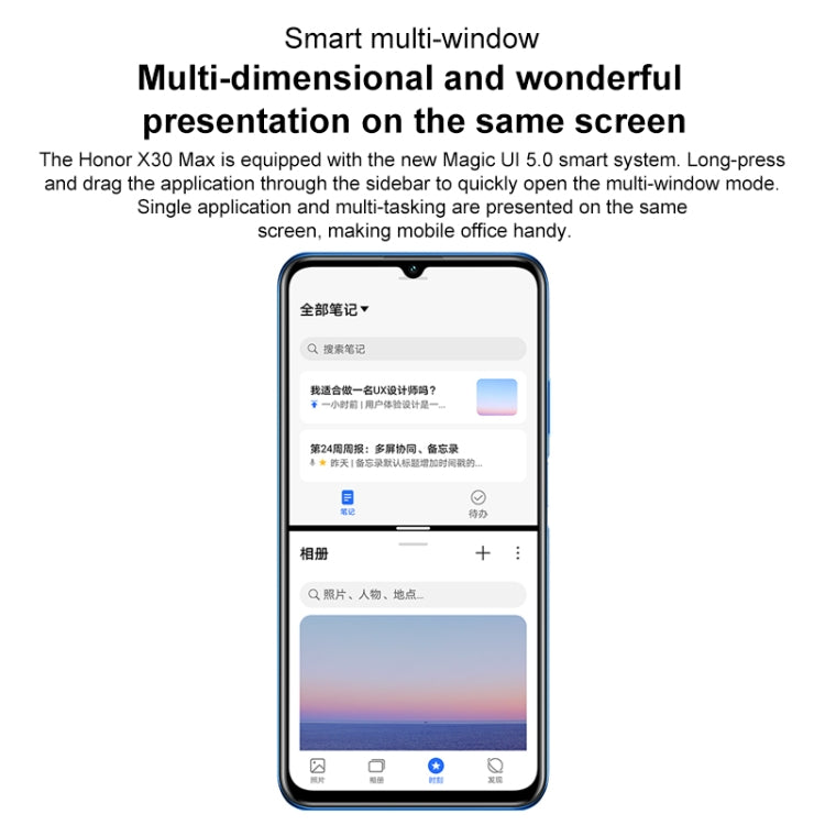 Doppia fotocamera posteriore, identificazione delle impronte digitali laterale, batteria da 5000 mAh, Magic UI 5.0 (Android R) da 7,09 pollici Dimensity 900 Octa Core fino a 2,4 GHz, Rete: 5G, NFC, Non supporta Google Play, X30 Max 5G 8GB+256GB