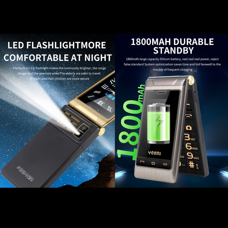 Telefono cellulare a conchiglia doppio schermo 5900mAh