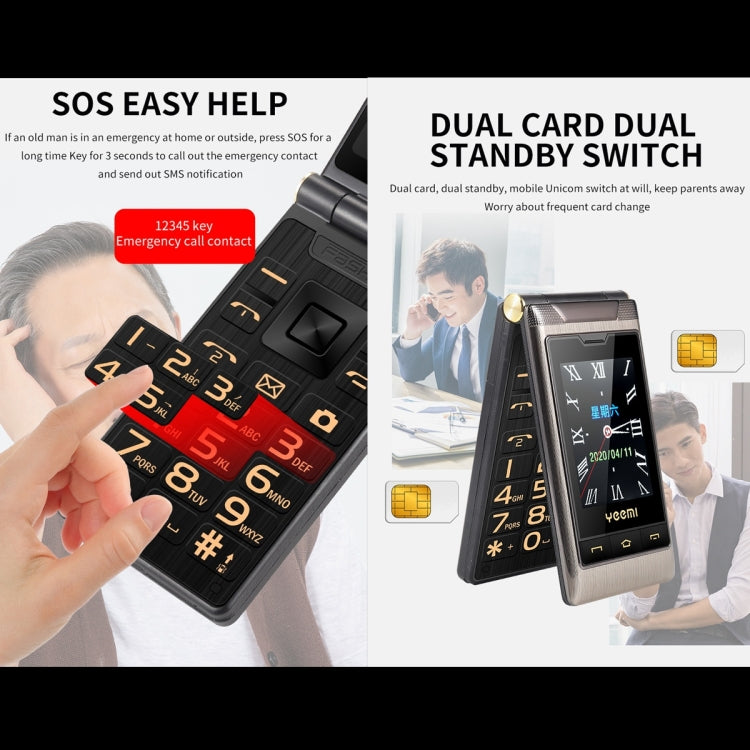 Telefono cellulare a conchiglia doppio schermo 5900mAh