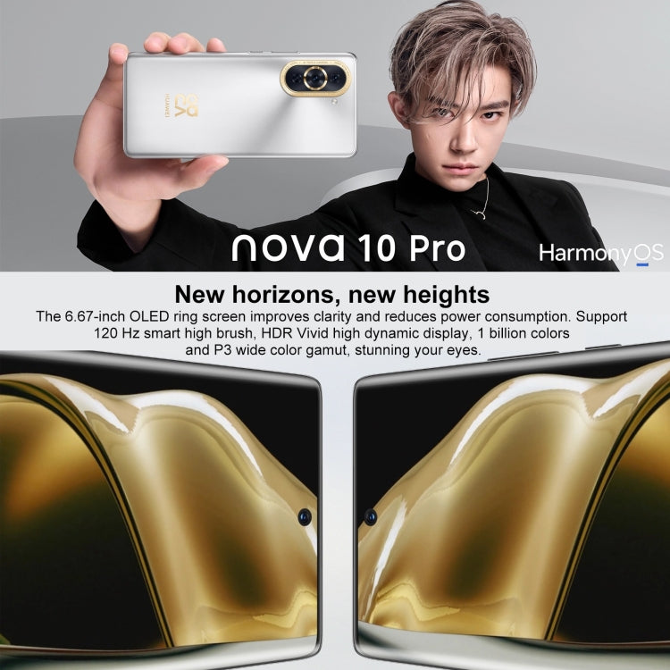 Tripla fotocamera posteriore, identificazione delle impronte digitali sullo schermo, HarmonyOS 2 Qualcomm Snapdragon 778G 4G Octa Core da 6,67 pollici fino a 2,42 GHz, Rete: 4G, OTG, NFC, Non supporta Google Play, nova 10 4G 128GB