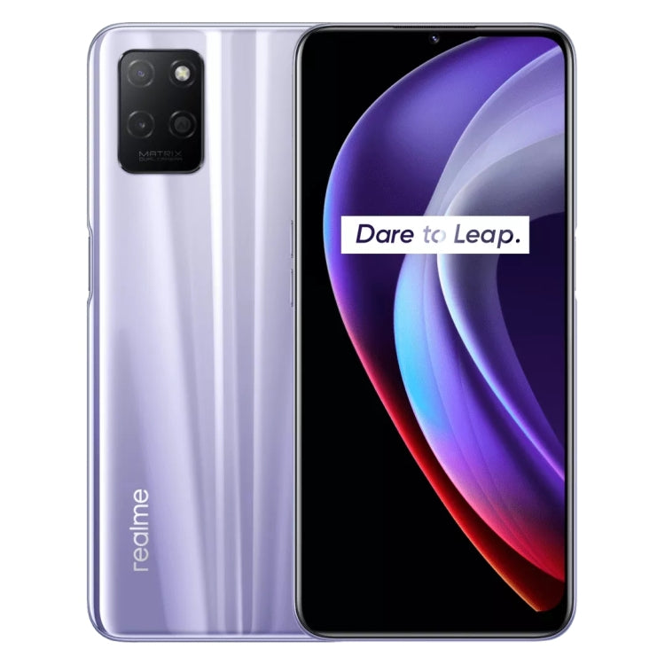 Doppia fotocamera posteriore, identificazione delle impronte digitali laterale, batteria da 5000 mAh, Realme UI 2.0 da 6,5 pollici / Android 11 MediaTek Dimensity 810 Octa Core fino a 2,4 GHz, Rete: 5G, Supporto Google Play, 4GB+128GB