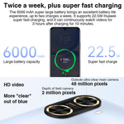 Doppia fotocamera posteriore, Face ID e identificazione delle impronte digitali laterali, batteria da 6000 mAh, HarmonyOS 3.0 Octa Core da 6,75 pollici, rete: 4G, OTG, non supporta Google Play, 128GB